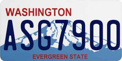 WA license plate ASG7900