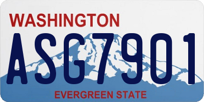WA license plate ASG7901