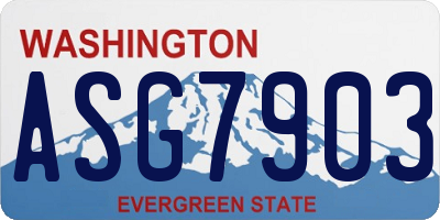 WA license plate ASG7903