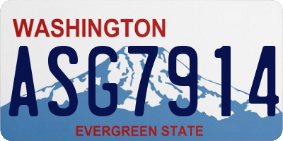 WA license plate ASG7914
