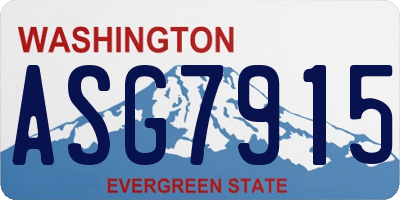 WA license plate ASG7915