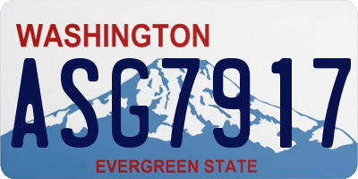 WA license plate ASG7917