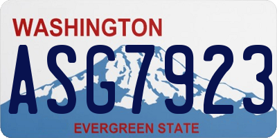WA license plate ASG7923