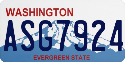 WA license plate ASG7924