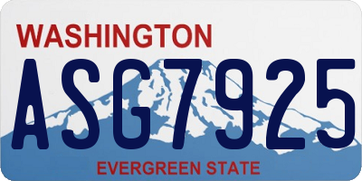 WA license plate ASG7925