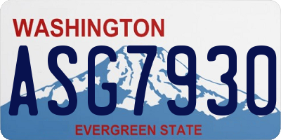 WA license plate ASG7930