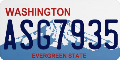 WA license plate ASG7935