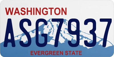 WA license plate ASG7937