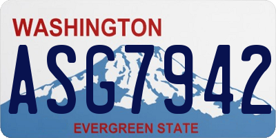 WA license plate ASG7942