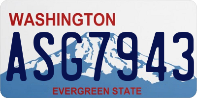WA license plate ASG7943