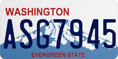 WA license plate ASG7945