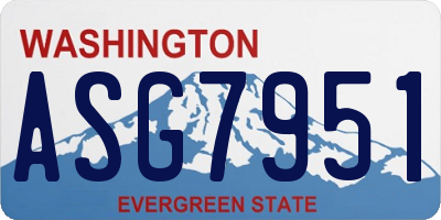 WA license plate ASG7951