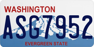 WA license plate ASG7952