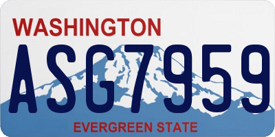 WA license plate ASG7959