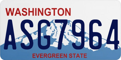WA license plate ASG7964