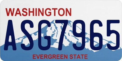 WA license plate ASG7965