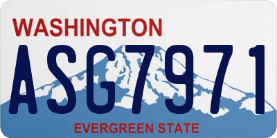 WA license plate ASG7971