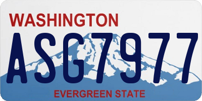 WA license plate ASG7977