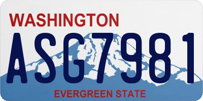 WA license plate ASG7981