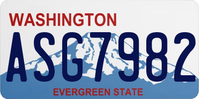 WA license plate ASG7982