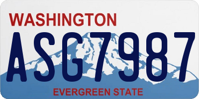 WA license plate ASG7987