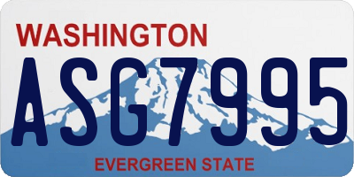 WA license plate ASG7995