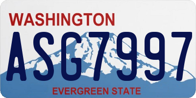 WA license plate ASG7997