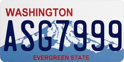 WA license plate ASG7999