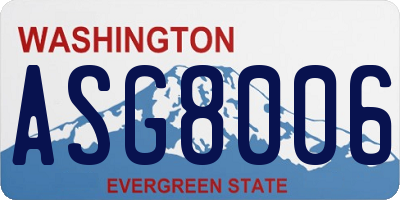 WA license plate ASG8006