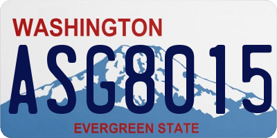 WA license plate ASG8015