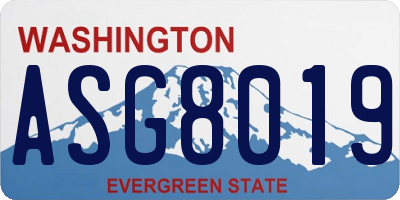 WA license plate ASG8019