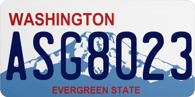 WA license plate ASG8023
