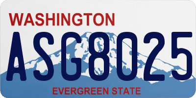 WA license plate ASG8025
