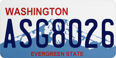 WA license plate ASG8026