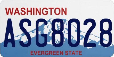 WA license plate ASG8028