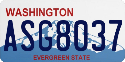 WA license plate ASG8037