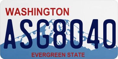 WA license plate ASG8040