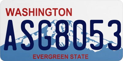 WA license plate ASG8053