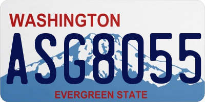 WA license plate ASG8055