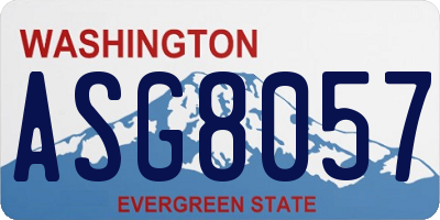 WA license plate ASG8057