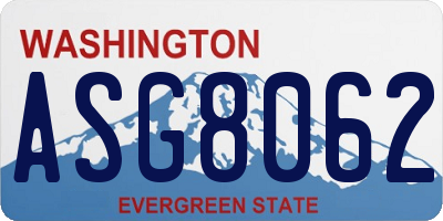 WA license plate ASG8062