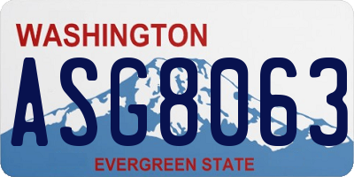 WA license plate ASG8063