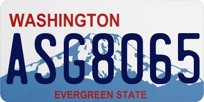 WA license plate ASG8065