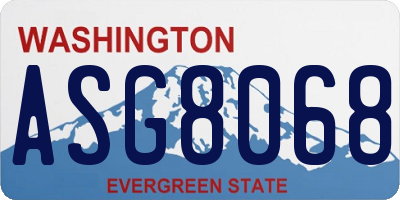 WA license plate ASG8068