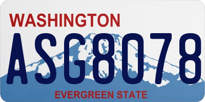 WA license plate ASG8078