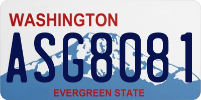 WA license plate ASG8081