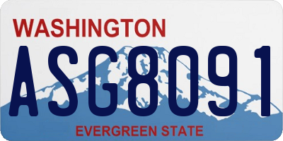 WA license plate ASG8091