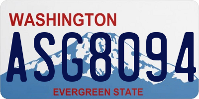 WA license plate ASG8094