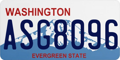 WA license plate ASG8096