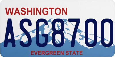WA license plate ASG8700
